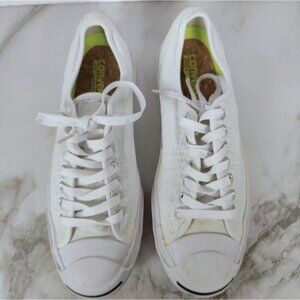 Converse Jack Purcell White Seersucker Low Sneakers, 9(M) 10.5(W)